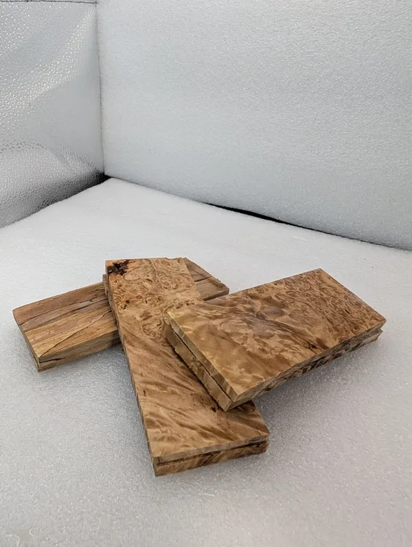 Clear Stabilized Burl Maple Knife Scales Kit — photo 4