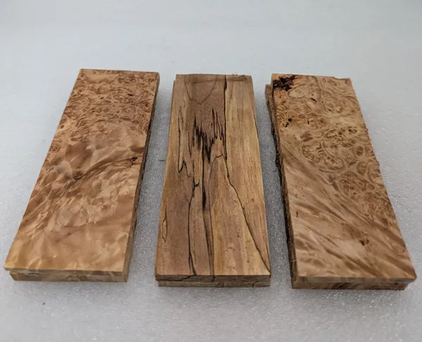 Clear Stabilized Burl Maple Knife Scales Kit — photo 3