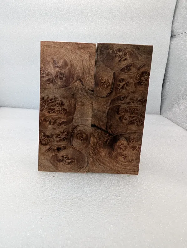 Clear Stabilized Burl Maple Knife Scales — photo 2