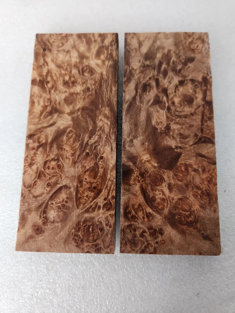 Premium Bookmatched Stabilized Maple Burl Scales (5x2x0.375)