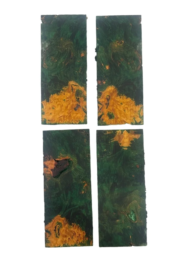 Lot of Premium Stabilized Emerald Green Maple Knife Scales (5x2x.33)