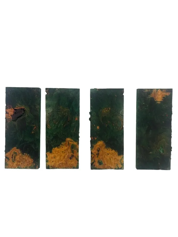 Lot of Premium Stabilized Emerald Green Maple Knife Scales (5x2x.33) — photo 2