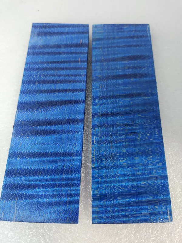 Electric Blue Stabilized Quilted Maple Knife Scales