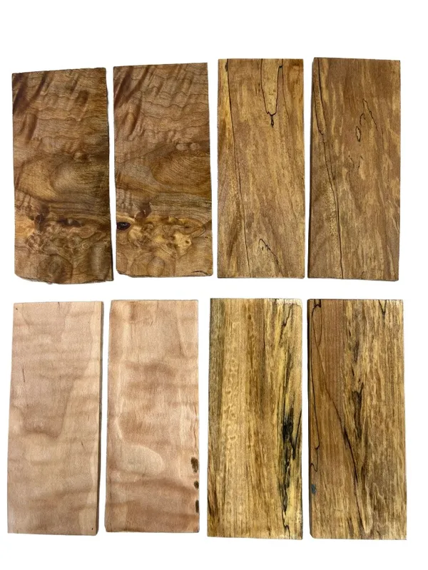 Lot of Stabilized Curly Maple Knife Scales (5x2x0.25) — photo 2