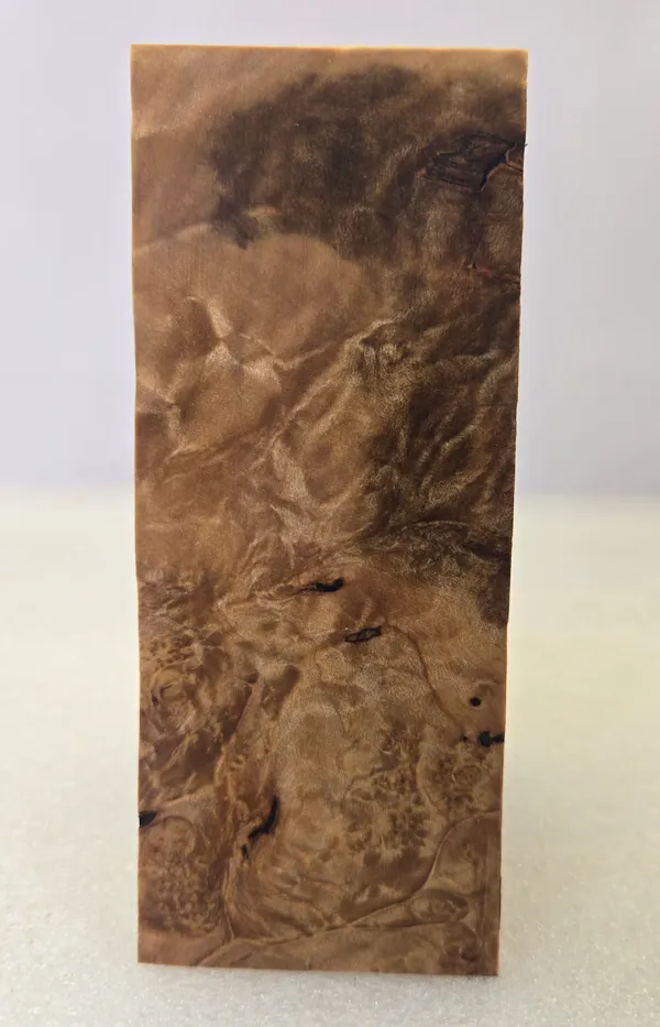 Clear Stabilized Burl Maple Knife Scales Bookmatched — photo 2