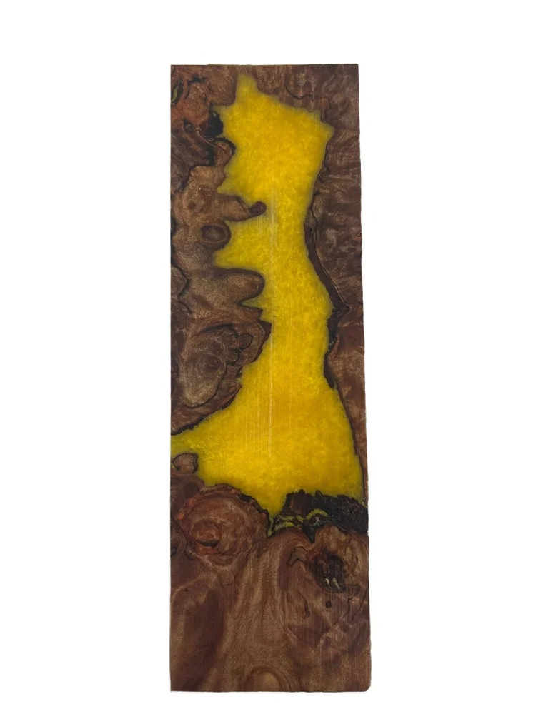 Premium Stabilized Resin Gold Maple Knife Handle Block (6x1.875x0.75)