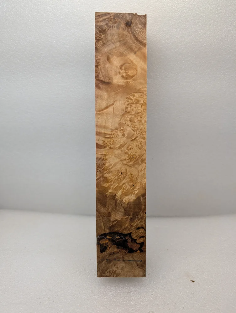Premium Stabilized Maple Burl Turning Blank (9.75x1.875x1.5)