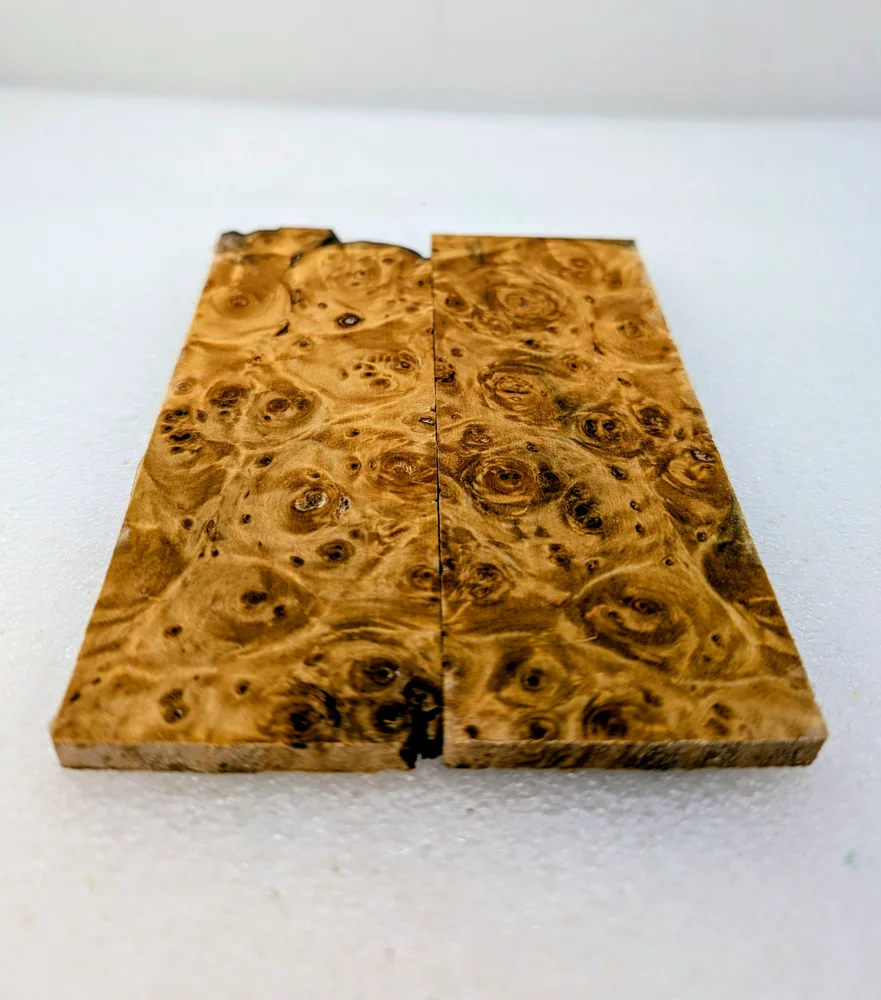 Hand-Selected Stabilized Cottonwood Burl Knife Scales (5x2x0.25)