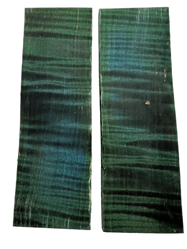 Exhibition Grade Emerald Green Dyed Stabilized Curly Maple Scales (6x2x0.25) — photo 1