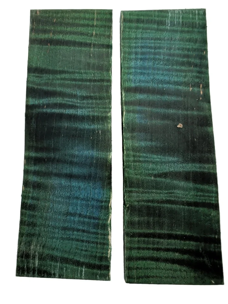 Exhibition Grade Emerald Green Dyed Stabilized Curly Maple Scales (6x2x0.25)