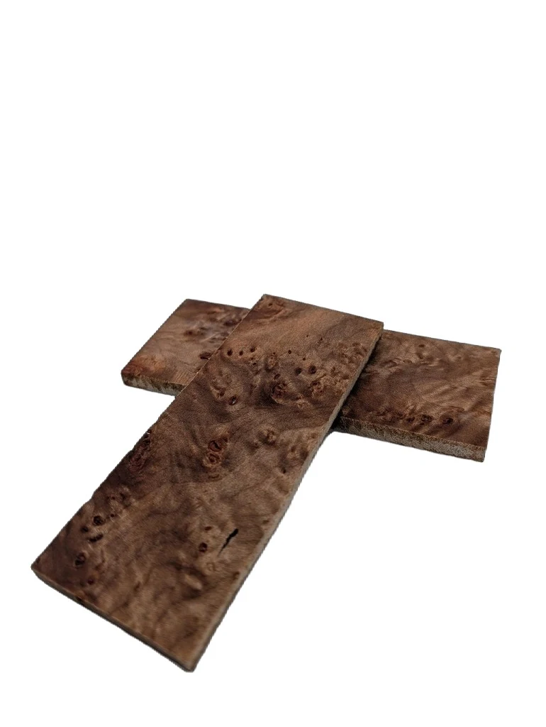 Bookmatched Stabilized Maple Burl Knife Blank Set (5x2x0.25)