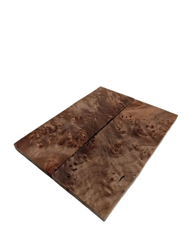 Bookmatched Stabilized Maple Burl Knife Blank Set (5x2x0.25) — photo 3