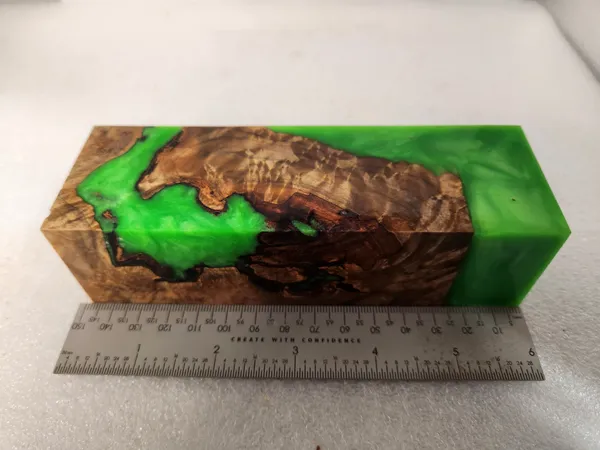 Emerald Green Stabilized Burl Maple Handle Block — photo 4