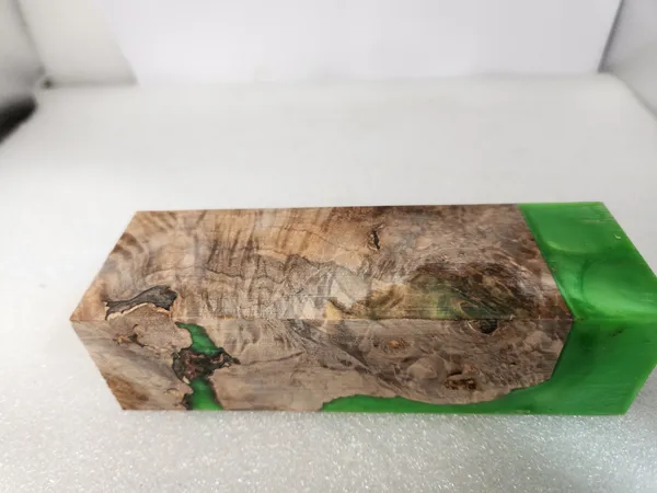 Emerald Green Stabilized Burl Maple Handle Block — photo 5