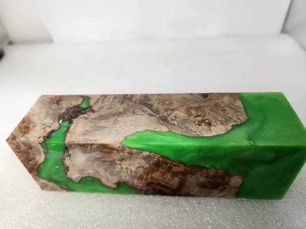 Emerald Green Stabilized Burl Maple Handle Block — photo 8
