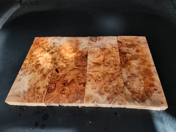 Clear Stabilized Burl Maple Knife Scales Kit