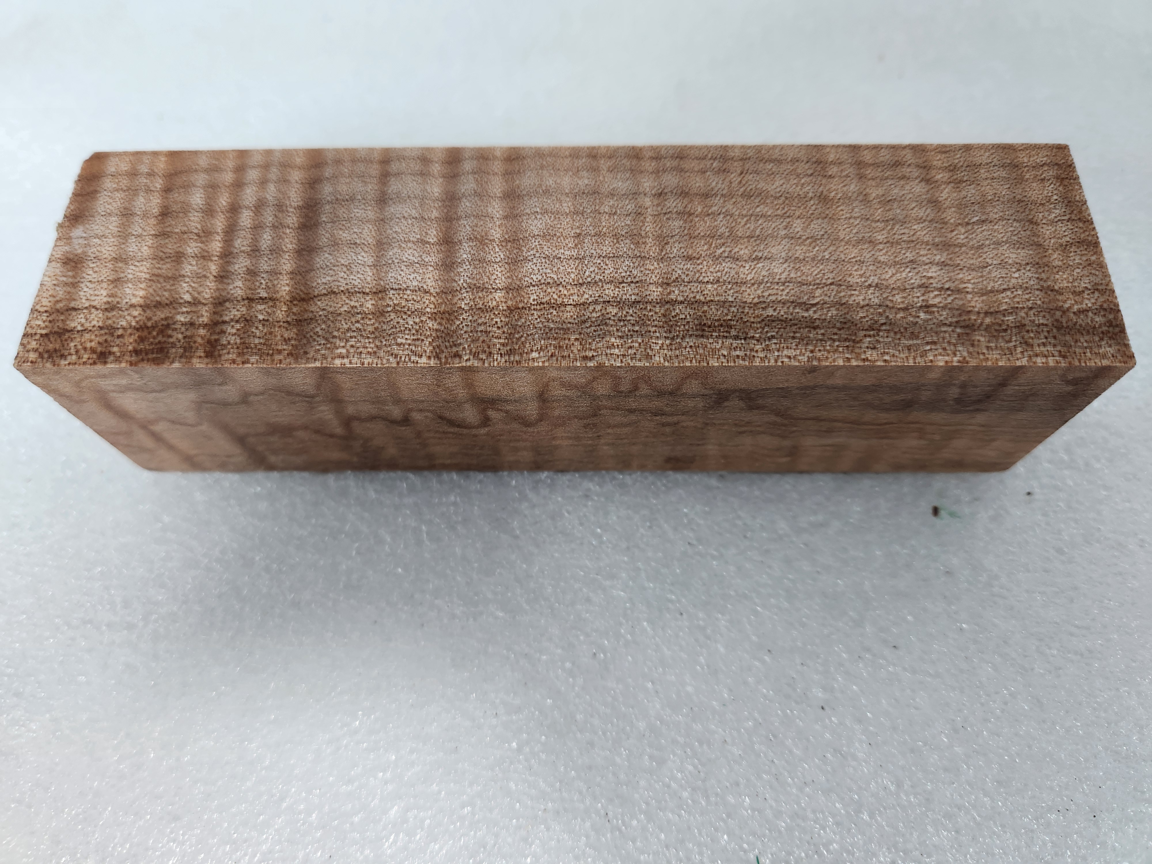 Clear Stabilized Quilted Maple Handle Block Bookmatched — photo 3