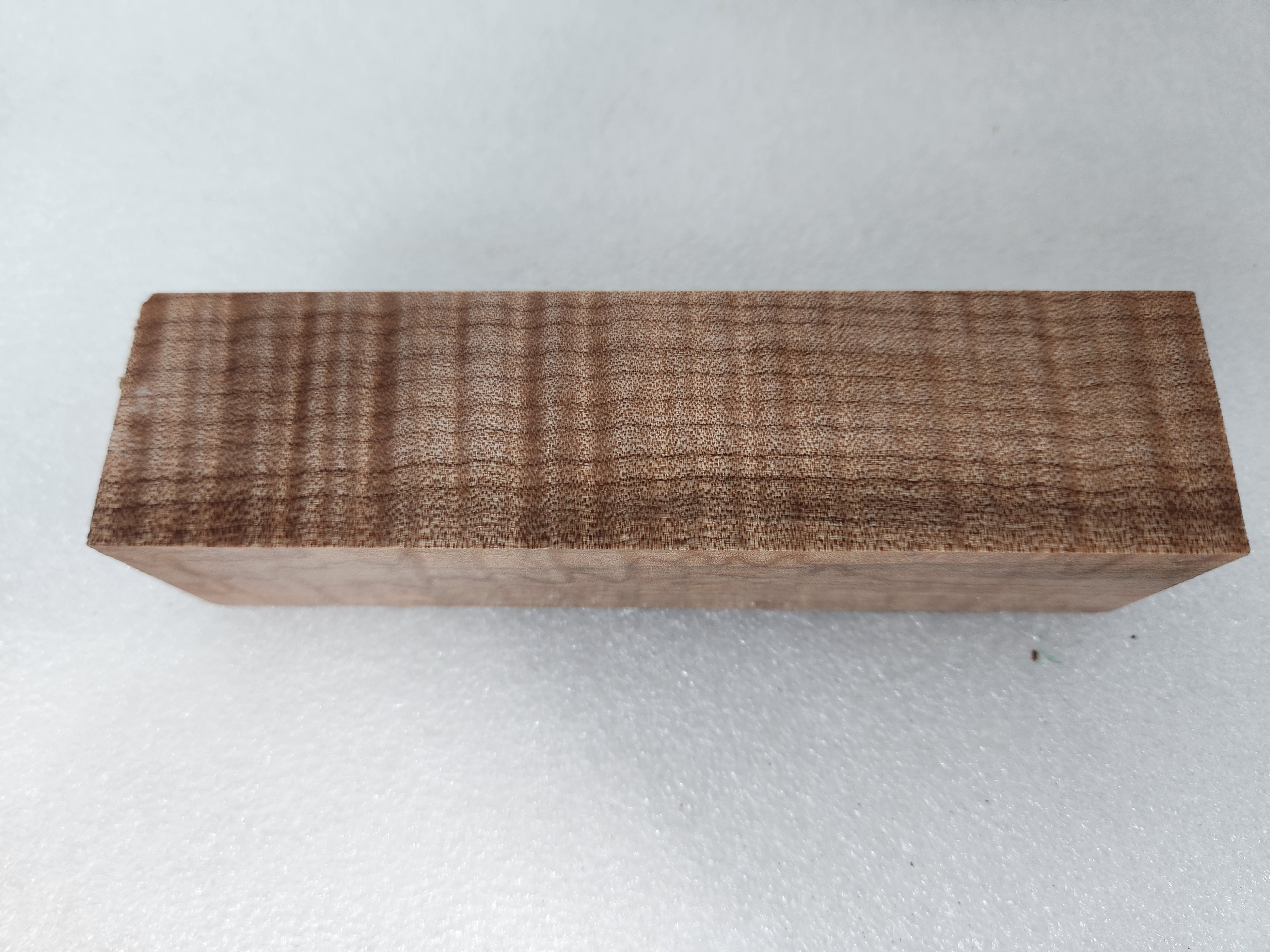 Clear Stabilized Quilted Maple Handle Block Bookmatched — photo 2