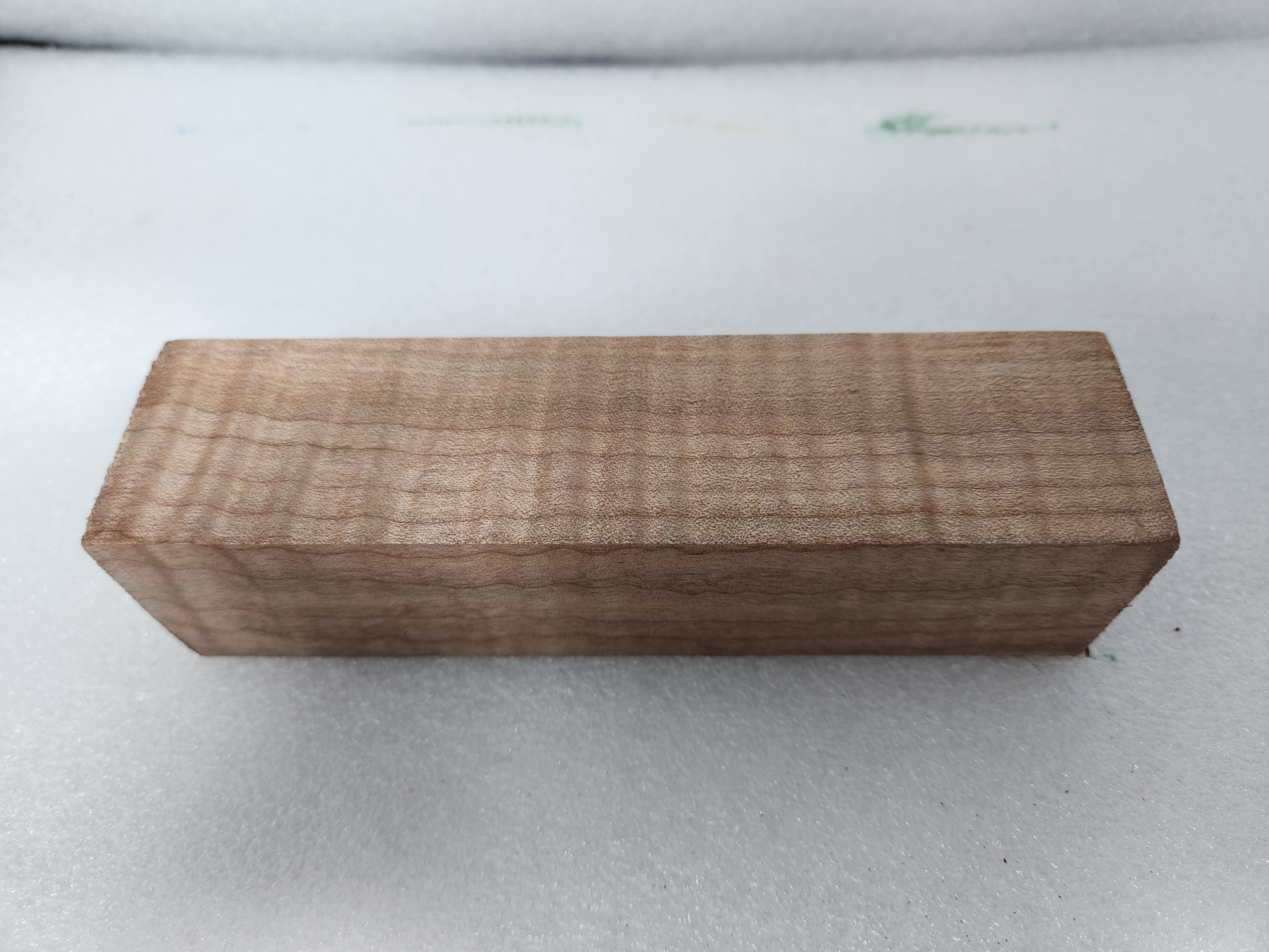 Clear Stabilized Quilted Maple Handle Block Bookmatched — photo 4