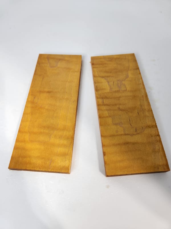 Aztec Gold Stabilized Maple Knife Scales Bookmatched — photo 2