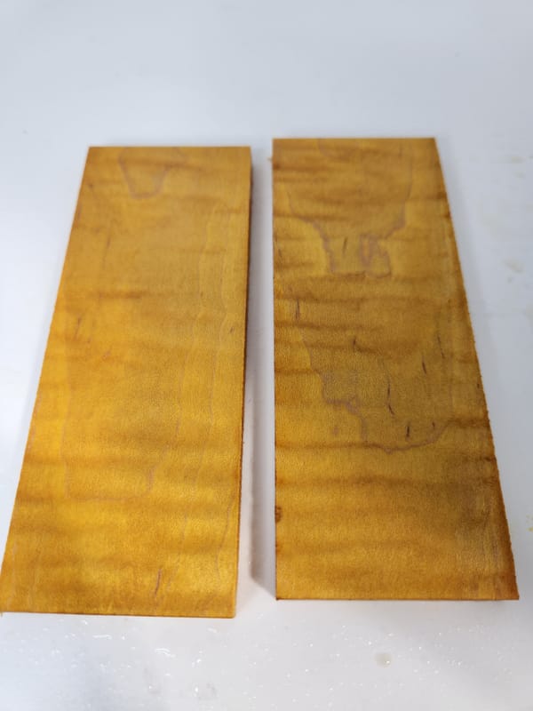 Matched Maple Knife Scales – Aztec Gold Dyed (5x2x0.25)
