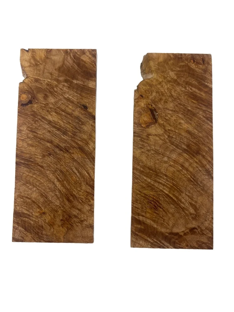 Exhibition Grade Stabilized Figured Maple Knife Handle Scales (5x2x0.25)