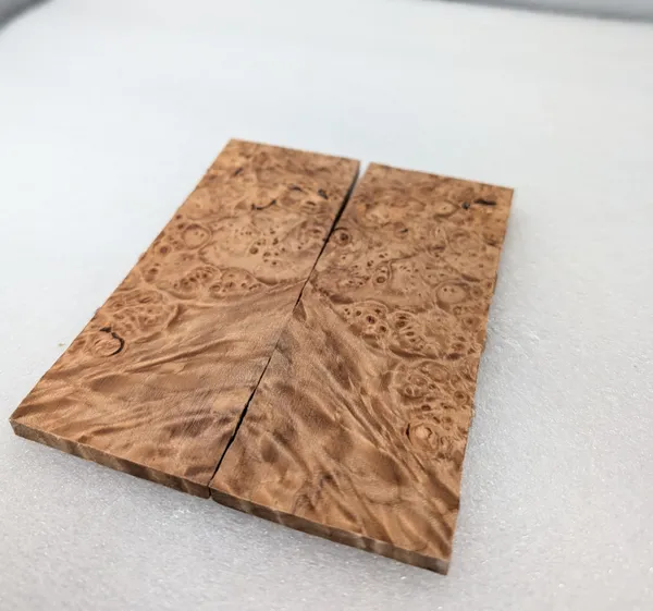 Clear Stabilized Burl Maple Knife Scales — photo 3
