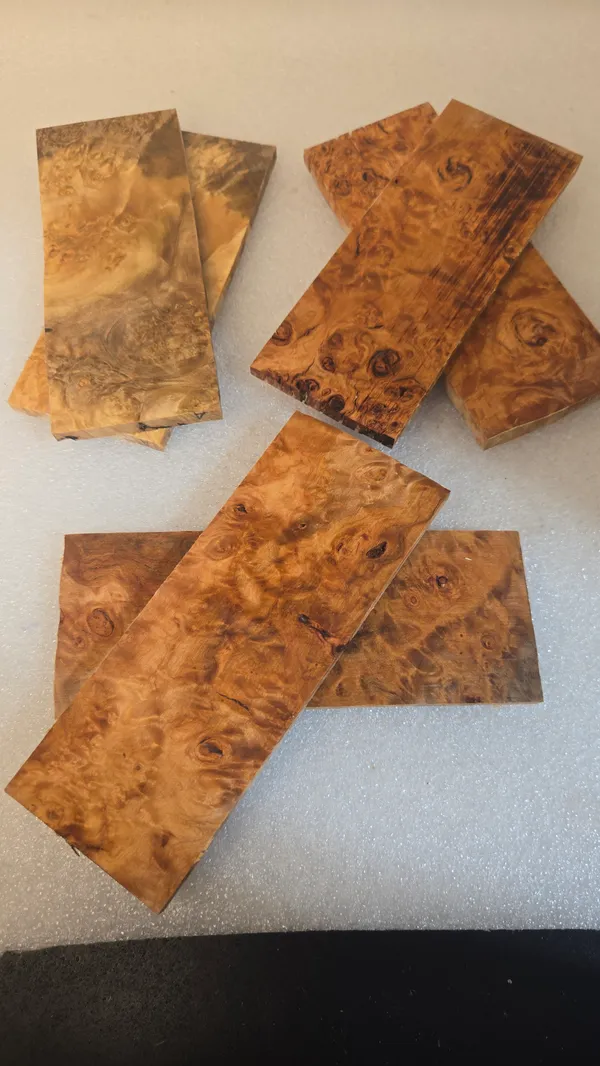 Clear Stabilized Burl Maple Knife Scales Kit