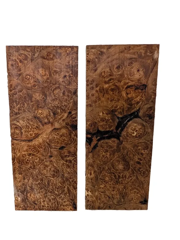 Hand-Selected Bookmatched Stabilized Maple Burl Scales (5x2x0.25) — photo 1
