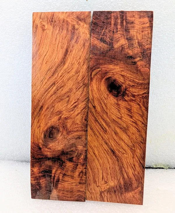 Figured Burl Amboyna Knife Scales