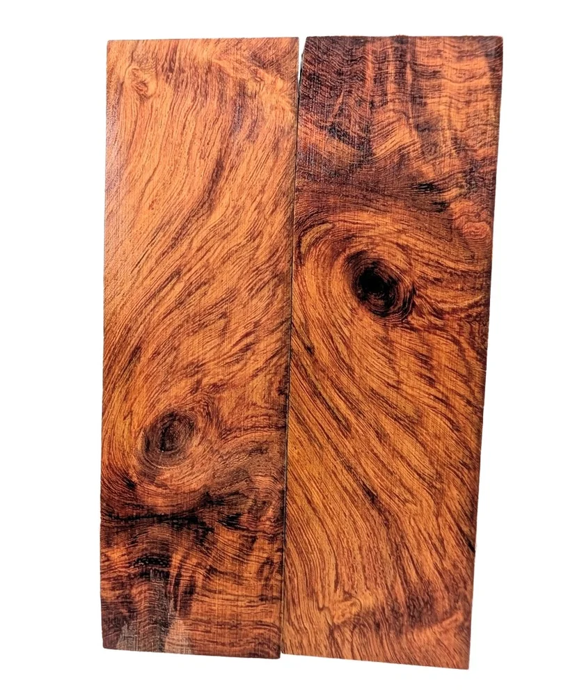 Amboyna Burl Knife Scales β Bookmatched Handle Material (5x1.5x0.25)