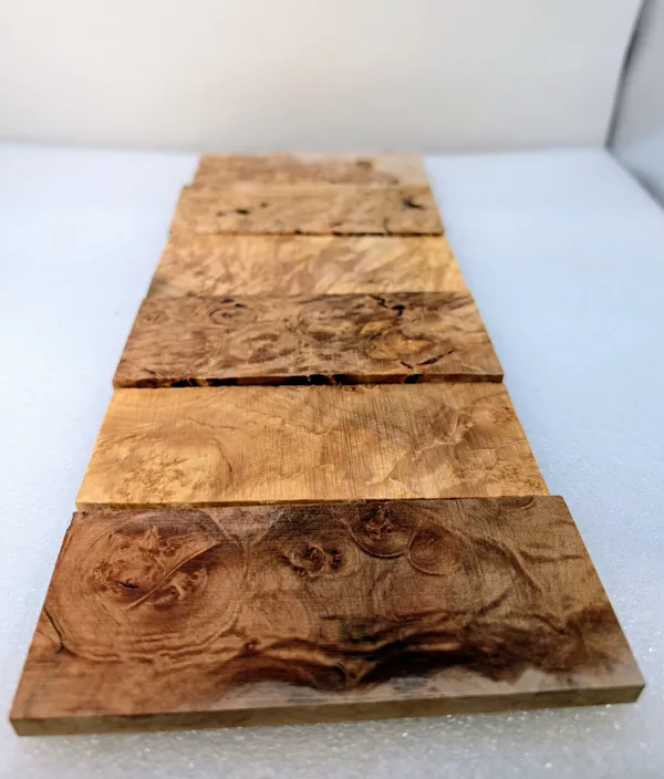 Lot of Maple Burl Knife Scales (5x2x0.25) — photo 2