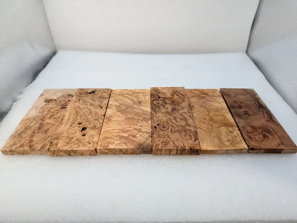Lot of Maple Burl Knife Scales (5x2x0.25) — photo 3