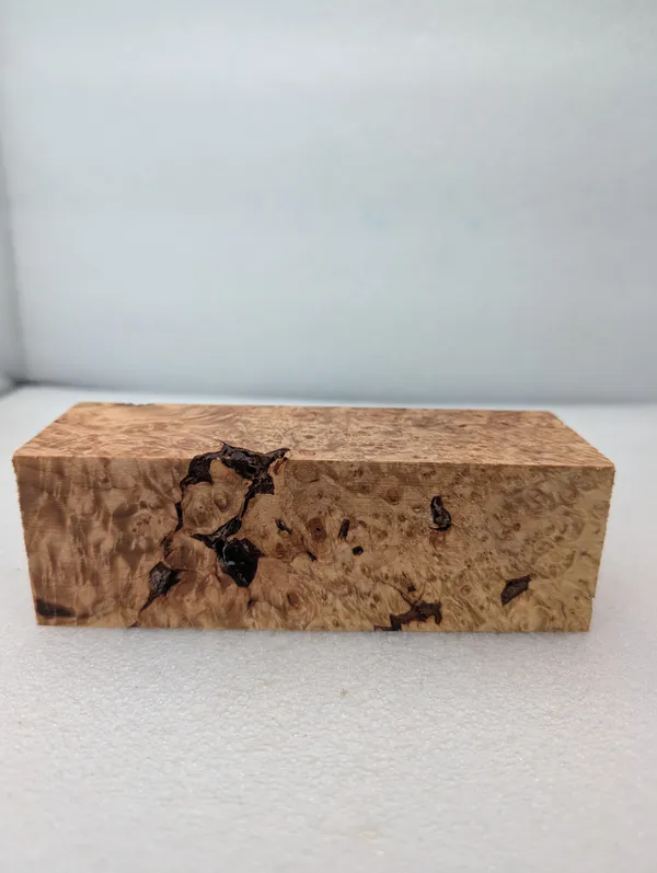 Clear Stabilized Burl Maple Handle Block — photo 2