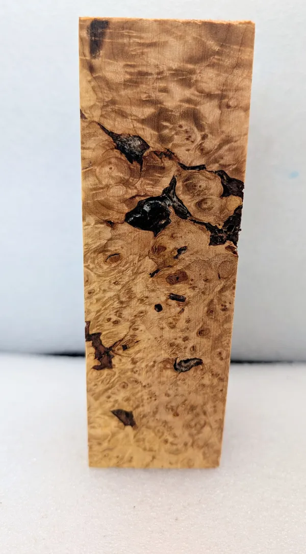 Clear Stabilized Burl Maple Handle Block — photo 3