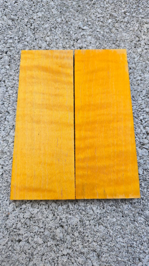 Aztec Gold Stabilized quilted Maple Knife Scales
