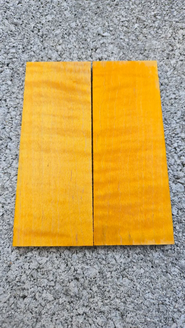 Aztec Gold Stabilized Quilted Maple Knife Scales