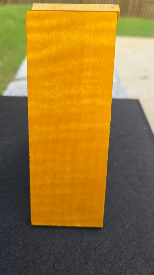 Aztec Gold Stabilized quilted Maple Knife Scales — photo 4