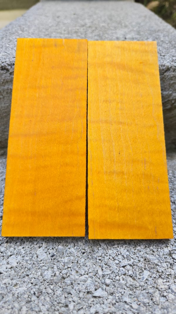 Aztec Gold Stabilized quilted Maple Knife Scales — photo 3