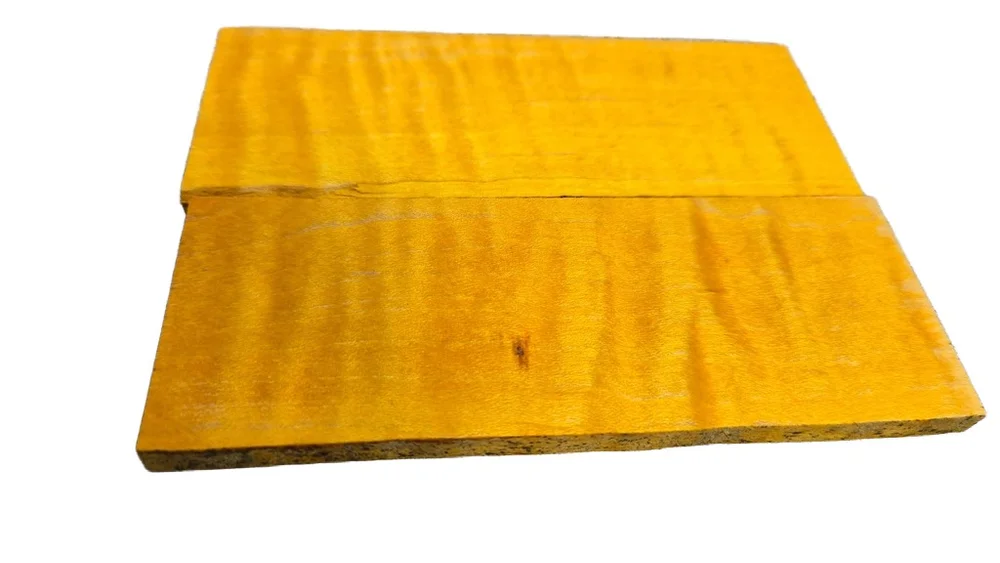 Stabilized Maple Knife Scales β Aztec Gold Dyed Wood (5x1.5x0.25)