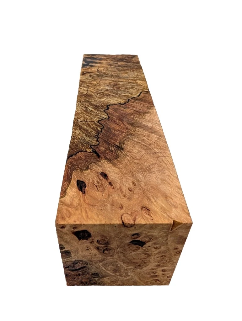 Hand-Selected Stabilized Spalted Maple Turning Blank (7.5x2x2)