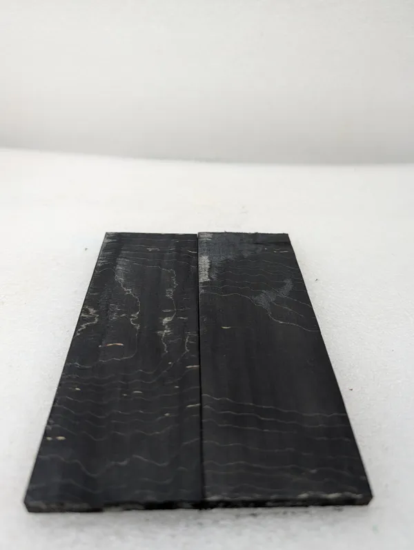Midnight Black Stabilized Quilted Maple Knife Scales — photo 2