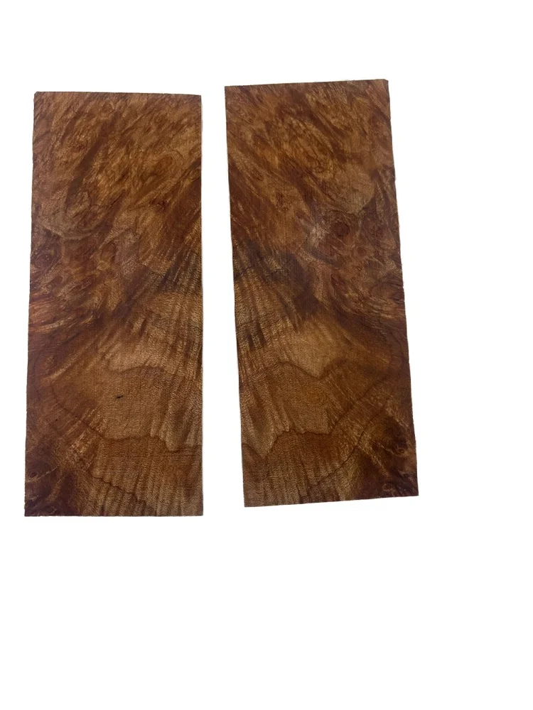 Bookmatched Stabilized Maple Burl Knife Blank Set (5x2x0.25)