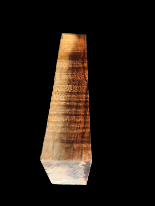 Clear Stabilized Curly Koa Handle Block — photo 3
