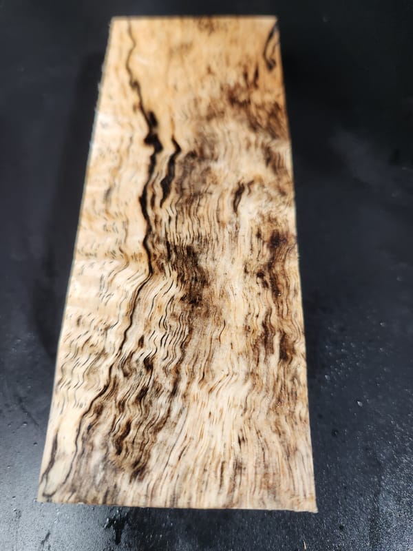 Clear Stabilized Curly Koa Handle Block — photo 5