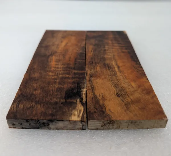 Clear Stabilized Curly Koa Knife Scales — photo 3