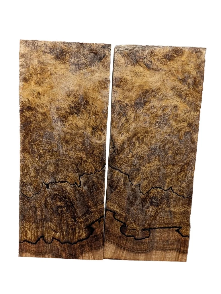 Premium Bookmatched Stabilized Maple Burl Scales (5x2x0.25)