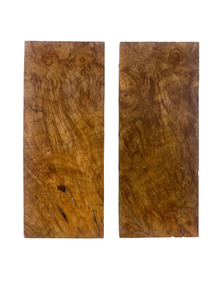 Rare Stabilized Maple Burl Knife Handle Set (5x2x0.375)