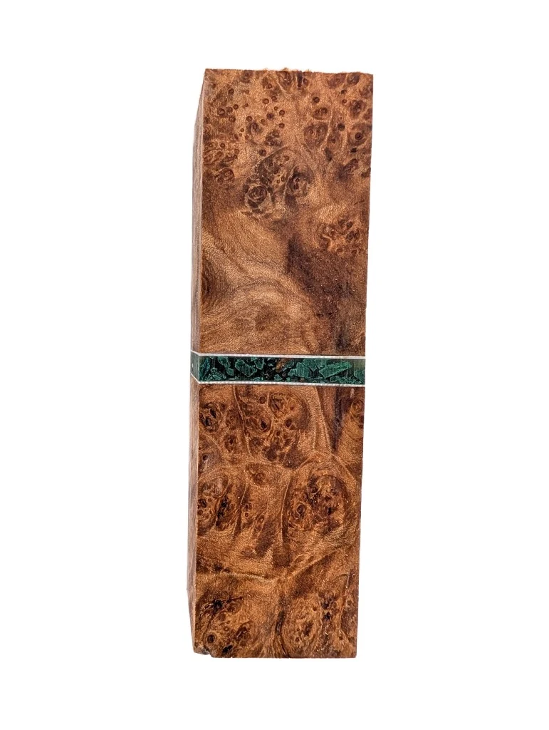 Premium Stabilized Maple Burl Knife Handle Block (5x1.375x1.375)