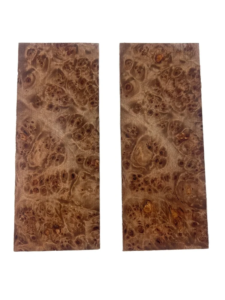 Rare Stabilized Maple Burl Knife Handle Set (5x2x0.25)
